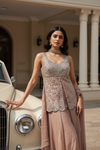 Onion Shimmer Readymade Sharara Set With Shimmer Dupatta