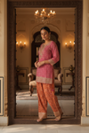 Rani Georgette Readymade Suit & Palazzo Pants With Georgette Dupatta
