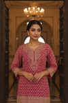 Rani Georgette Readymade Suit & Palazzo Pants With Georgette Dupatta