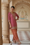 Rani Georgette Readymade Suit & Palazzo Pants With Georgette Dupatta