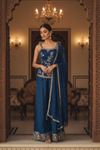 Peacock Crepe Readymade Sharara Set With Crepe Dupatta