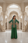 Rama Shimmer Readymade Sharara Set With Chinon Dupatta