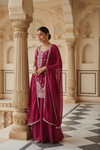 Gajari Chinon Readymade Sharara Set With Chinon Dupatta