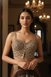 Mehndi Organza Readymade Sharara Set With Shrug