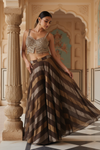 Mehndi Organza Readymade Sharara Set With Shrug