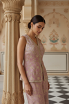 Gajari Tissue Readymade Sharara Set With Georgette Dupatta