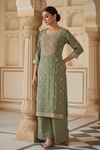 Pista Shimmer Readymade Suit & Palazzo Pant With Organza Dupatta