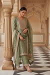 Pista Shimmer Readymade Suit & Palazzo Pant With Organza Dupatta