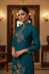 Rama Organza Readymade Suit & Palazzo Pant With Organza Dupatta