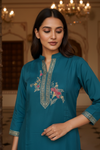 Rama Organza Readymade Suit & Palazzo Pant With Organza Dupatta