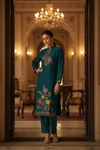 Rama Organza Readymade Suit & Palazzo Pant With Organza Dupatta