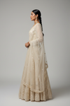 Off White Net Lehenga Set And Net Dupatta With Readymade Blouse