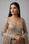 Tussar Net Lehenga Set And Net Dupatta With Readymade Blouse