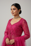 Rani Net Lehenga Set And Net Dupatta With Readymade Blouse