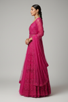 Rani Net Lehenga Set And Net Dupatta With Readymade Blouse