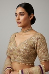 Pista Banarasi Silk Lehenga Set And Net Dupatta With Readymade Blouse