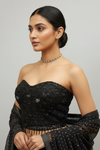 White Black Net Lehenga Set And Net Dupatta With Readymade Blouse