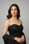 White Black Net Lehenga Set And Net Dupatta With Readymade Blouse