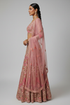 Gajari Net Lehenga Set And Net Dupatta With Readymade Blouse