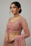 Gajari Net Lehenga Set And Net Dupatta With Readymade Blouse
