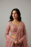 Gajari Net Lehenga Set And Net Dupatta With Readymade Blouse