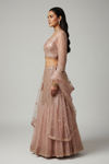 Gajari Net Lehenga Set And Net Dupatta With Readymade Blouse