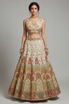 Tussar Crepe Lehenga Set And Net Dupatta With Readymade Blouse
