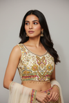 Tussar Crepe Lehenga Set And Net Dupatta With Readymade Blouse