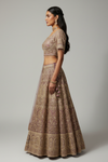 Onion Net Lehenga Set And Net Dupatta With Readymade Blouse