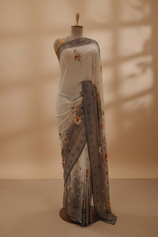 Tussar Georgette Saree With Unstitched Blouse