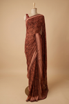 Peach Georgette Saree With Unstitched Blouse