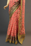 Gajari Georgette Embroidered Saree With Unstitched Blouse