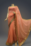 Pink Chiffon Embroidered Saree With Unstitched Blouse