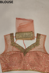 Pink Chiffon Embroidered Saree With Unstitched Blouse