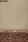 Off White Chiffon Embroidered Saree With Unstitched Blouse