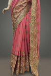 Gajari Chiffon Embroidered Saree With Unstitched Blouse