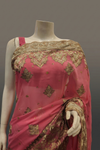 Gajari Chiffon Embroidered Saree With Unstitched Blouse