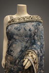 Grey Tussar Lace Georgette Embroidered Saree With Unstitched Blouse