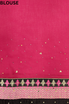 Magenta Chiffon Embroidered Saree With Unstitched Blouse