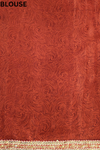 Red Georgette Crepe Embroidered Saree With Unstitched Blouse