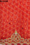Red Black Kota Jacquard Embroidered Saree With Unstitched Blouse