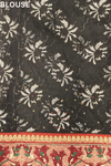 Black Lace Chiffon Embroidered Saree With Unstitched Blouse