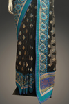 Black Georgette Embroidered Saree With Unstitched Blouse