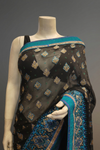 Black Georgette Embroidered Saree With Unstitched Blouse