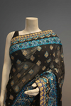 Black Chiffon Embroidered Saree With Unstitched Blouse
