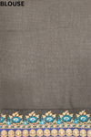 Black Chiffon Embroidered Saree With Unstitched Blouse