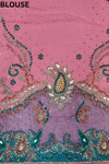 Pink Crepe Embroidered Saree With Unstitched Blouse