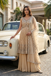 Tussar Georgette Readymade Sharara Set With Net Dupatta