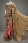 Gajari Georgette Embroidered Saree With Unstitched Blouse