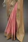 Gajari Georgette Embroidered Saree With Unstitched Blouse